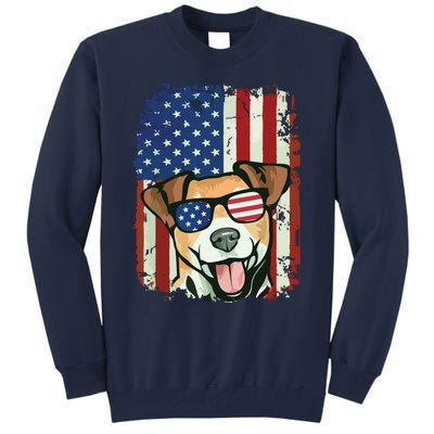 American Flag Jack Russell Terrier Tall Sweatshirt