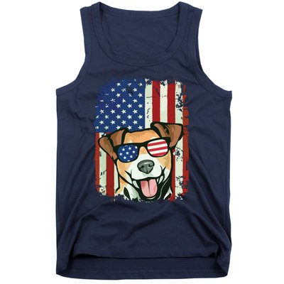 American Flag Jack Russell Terrier Tank Top