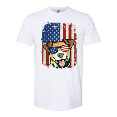 American Flag Jack Russell Terrier Softstyle® CVC T-Shirt