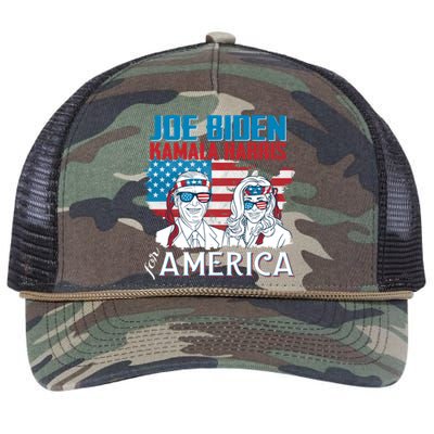 America Flag Joe Biden Kamala Harris Merica 4th Of July Cool Gift Retro Rope Trucker Hat Cap