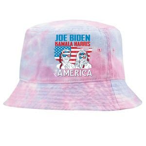 America Flag Joe Biden Kamala Harris Merica 4th Of July Cool Gift Tie-Dyed Bucket Hat