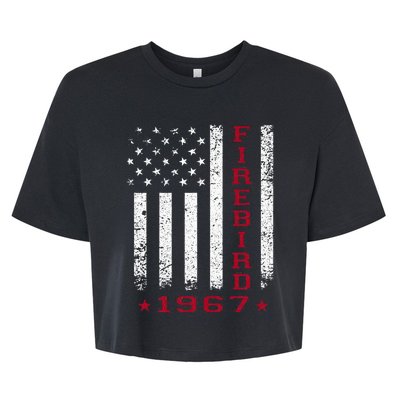 American Flag Jersey Style Firebird 67 1967 Muscle Car Bella+Canvas Jersey Crop Tee