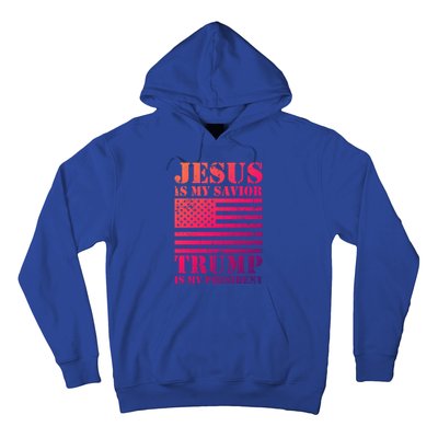 American Flag Jesus Is My Savior Trump Is My President Gift Hoodie