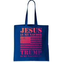 American Flag Jesus Is My Savior Trump Is My President Gift Tote Bag