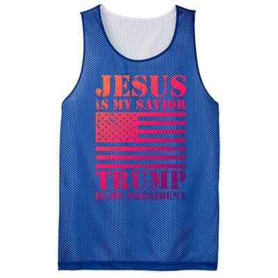 American Flag Jesus Is My Savior Trump Is My President Gift Mesh Reversible Basketball Jersey Tank