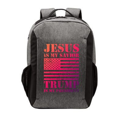 American Flag Jesus Is My Savior Trump Is My President Gift Vector Backpack