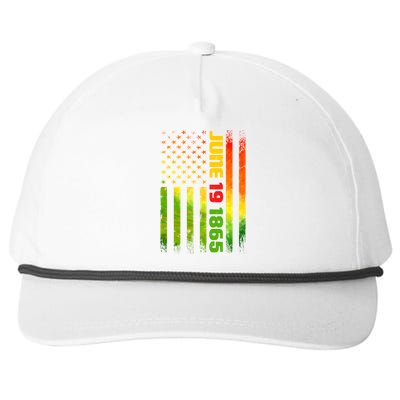 American Flag Juneteenth June 19 1865 Black History Melanin Funny Gift Snapback Five-Panel Rope Hat