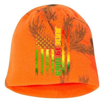 American Flag Juneteenth June 19 1865 Black History Melanin Funny Gift Kati - Camo Knit Beanie