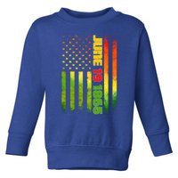 American Flag Juneteenth June 19 1865 Black History Melanin Funny Gift Toddler Sweatshirt