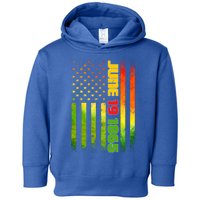 American Flag Juneteenth June 19 1865 Black History Melanin Funny Gift Toddler Hoodie