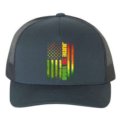 American Flag Juneteenth June 19 1865 Black History Melanin Funny Gift Yupoong Adult 5-Panel Trucker Hat