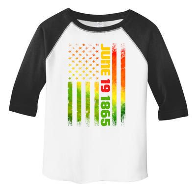 American Flag Juneteenth June 19 1865 Black History Melanin Funny Gift Toddler Fine Jersey T-Shirt