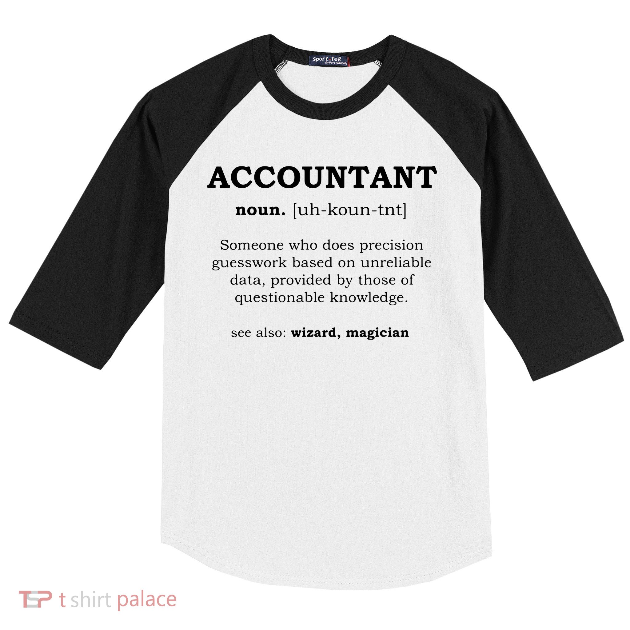 Accountant Funny Job Title Dictionary Profession Definition Baseball Sleeve Shirt