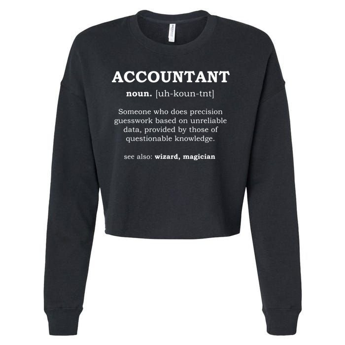 Accountant Funny Job Title Dictionary Profession Definition Cropped Pullover Crew