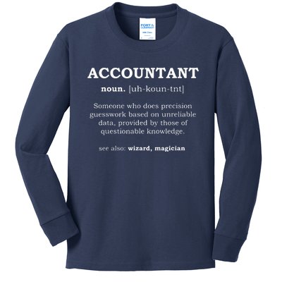 Accountant Funny Job Title Dictionary Profession Definition Kids Long Sleeve Shirt