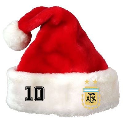 Argentina Flag Jersey Vintage Futbol Soccer Remera Premium Christmas Santa Hat