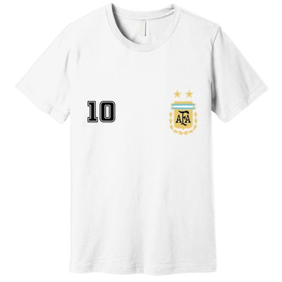 Argentina Flag Jersey Vintage Futbol Soccer Remera Premium T-Shirt