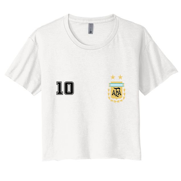 Argentina Flag Jersey Vintage Futbol Soccer Remera Crop Top