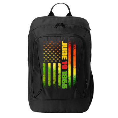 American Flag Juneteenth June 19 1865 Black History Melanin Gift City Backpack