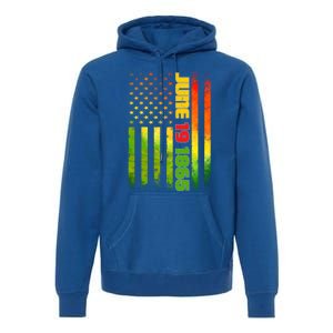 American Flag Juneteenth June 19 1865 Black History Melanin Gift Premium Hoodie