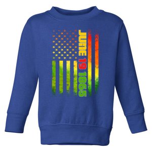 American Flag Juneteenth June 19 1865 Black History Melanin Gift Toddler Sweatshirt