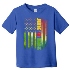 American Flag Juneteenth June 19 1865 Black History Melanin Gift Toddler T-Shirt