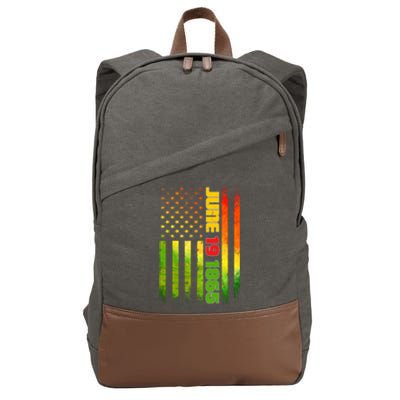 American Flag Juneteenth June 19 1865 Black History Melanin Gift Cotton Canvas Backpack