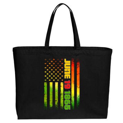 American Flag Juneteenth June 19 1865 Black History Melanin Gift Cotton Canvas Jumbo Tote