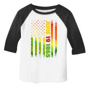 American Flag Juneteenth June 19 1865 Black History Melanin Gift Toddler Fine Jersey T-Shirt