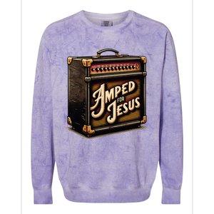 Amped for Jesus Christian Worship Music Praise and Faith Colorblast Crewneck Sweatshirt