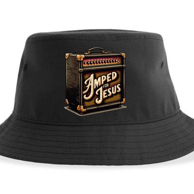 Amped for Jesus Christian Worship Music Praise and Faith Sustainable Bucket Hat