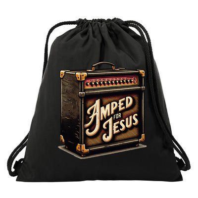 Amped for Jesus Christian Worship Music Praise and Faith Drawstring Bag