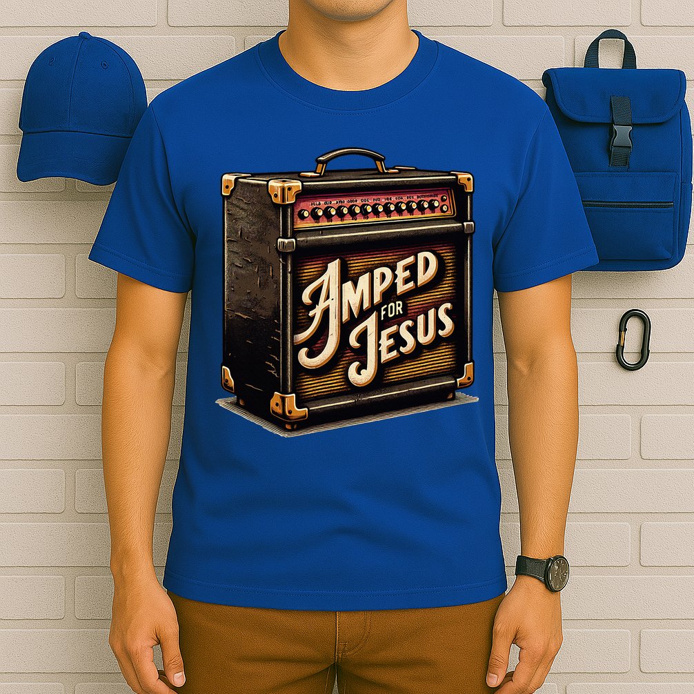 Amped for Jesus Christian Worship Music Praise and Faith T-Shirt