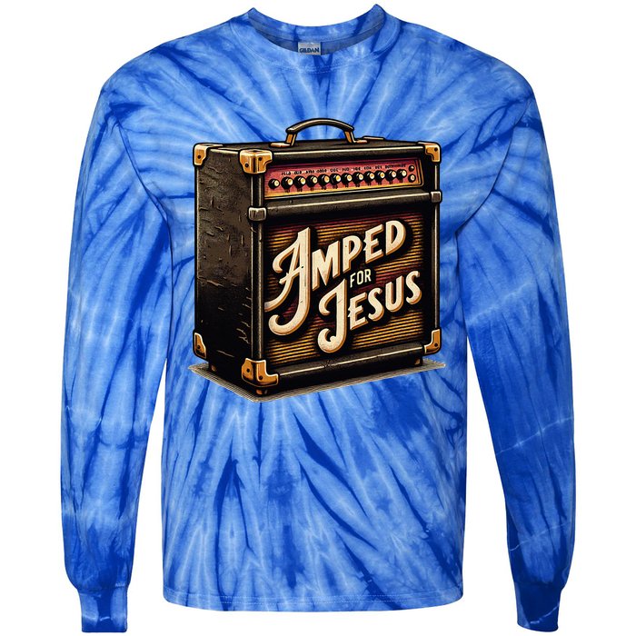 Amped for Jesus Christian Worship Music Praise and Faith Tie-Dye Long Sleeve Shirt