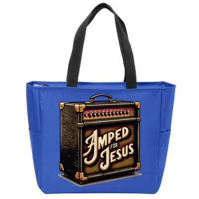 Amped for Jesus Christian Worship Music Praise and Faith Zip Tote Bag