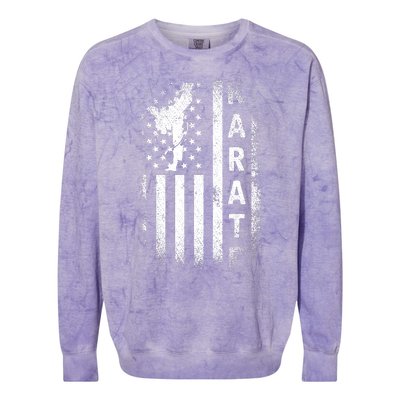 America Flag Japan Martial Arts Ninja Gift Karate Colorblast Crewneck Sweatshirt