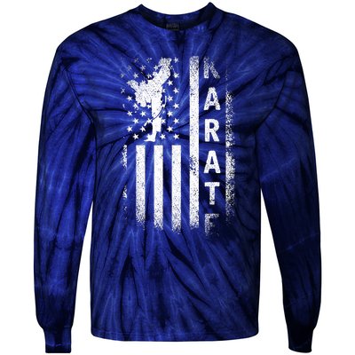 America Flag Japan Martial Arts Ninja Gift Karate Tie-Dye Long Sleeve Shirt