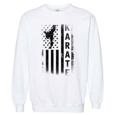 America Flag Japan Martial Arts Ninja Gift Karate Garment-Dyed Sweatshirt