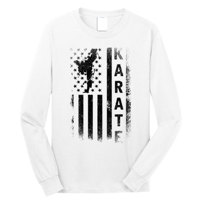 America Flag Japan Martial Arts Ninja Gift Karate Long Sleeve Shirt