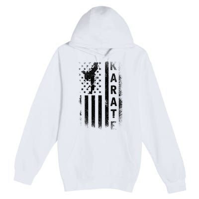 America Flag Japan Martial Arts Ninja Gift Karate Premium Pullover Hoodie