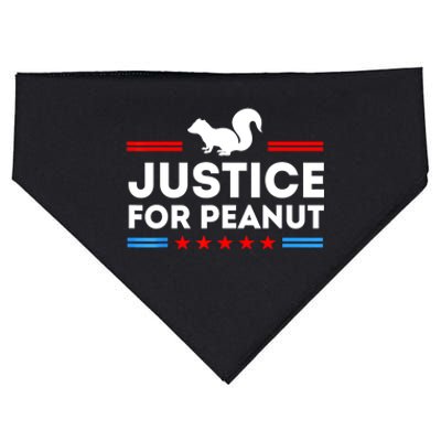 American Flag Justice For Peanut The Squirrels 2024 Gift USA-Made Doggie Bandana