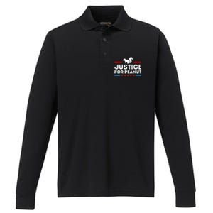 American Flag Justice For Peanut The Squirrels 2024 Gift Performance Long Sleeve Polo