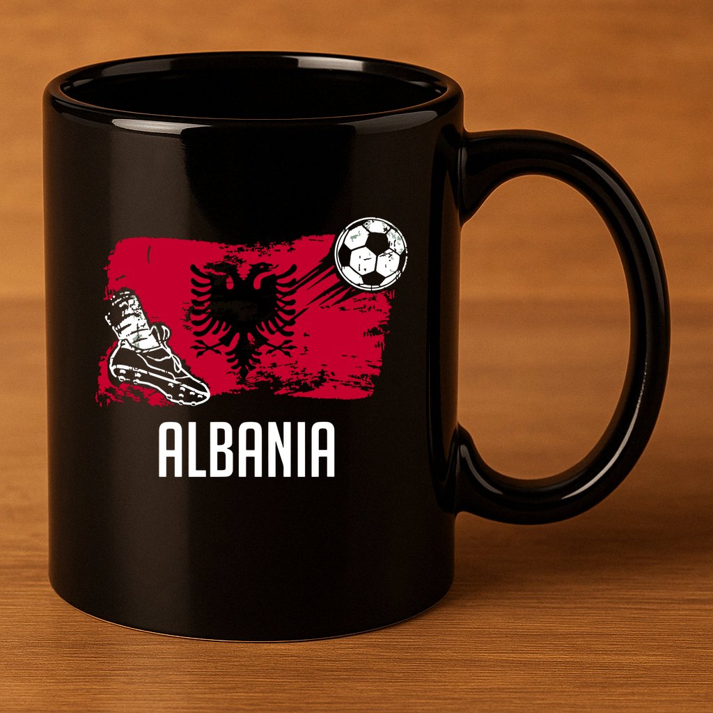 Albania Flag Jersey Albanian Soccer Team Albanian 11oz C Handle Ceramic Mug
