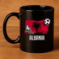 Albania Flag Jersey Albanian Soccer Team Albanian 11oz C Handle Ceramic Mug
