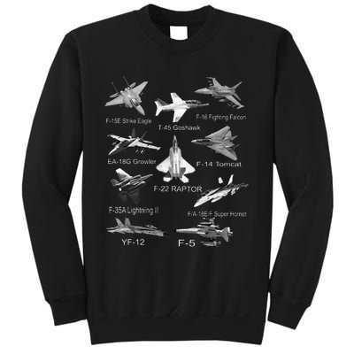 American Fighters Jets F22 Raptor F14 Tomcat Plane Spotting Sweatshirt