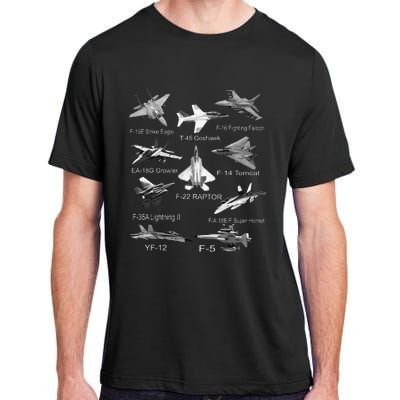 American Fighters Jets F22 Raptor F14 Tomcat Plane Spotting Adult ChromaSoft Performance T-Shirt