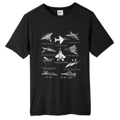 American Fighters Jets F22 Raptor F14 Tomcat Plane Spotting Tall Fusion ChromaSoft Performance T-Shirt