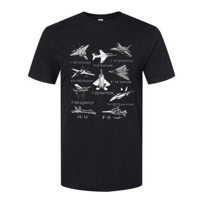 American Fighters Jets F22 Raptor F14 Tomcat Plane Spotting Softstyle CVC T-Shirt