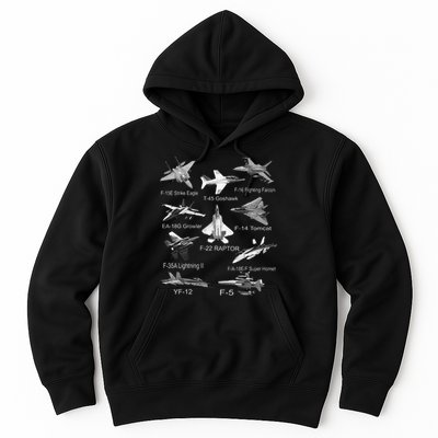 American Fighters Jets F22 Raptor F14 Tomcat Plane Spotting Hoodie