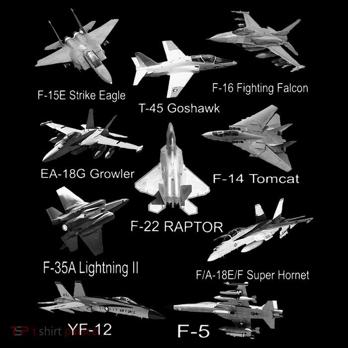 American Fighters Jets F22 Raptor F14 Tomcat Plane Spotting Tall T-Shirt